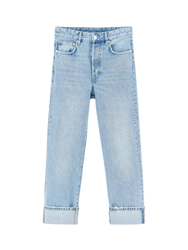 Blauwe relaxed fit wide leg jeans Kurt Bellerose