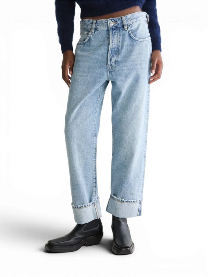 Blauwe relaxed fit wide leg jeans Kurt Bellerose