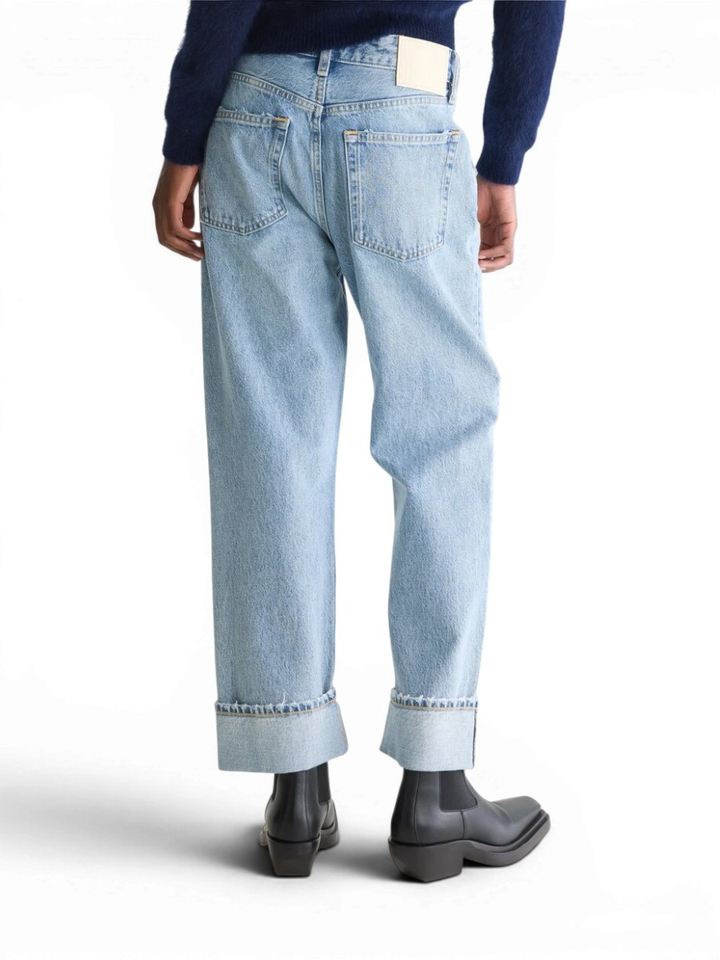 Blauwe relaxed fit wide leg jeans Kurt Bellerose