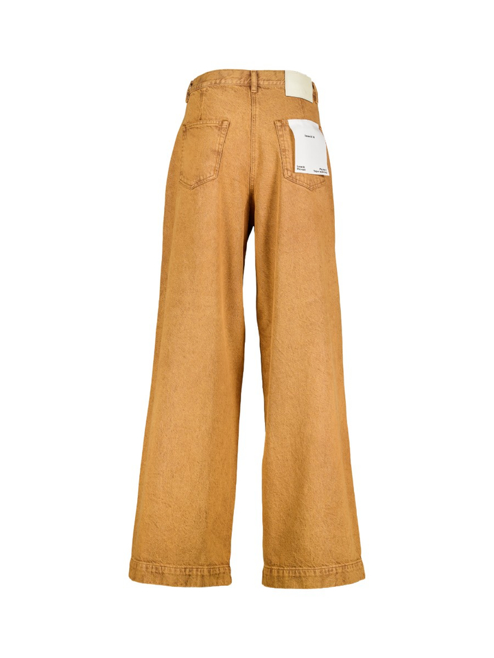 Camelkleurige relaxed & loose jeans met bandplooi Pops Bellerose