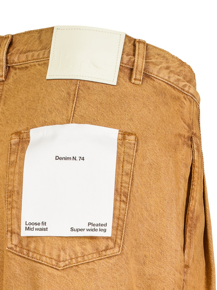 Camelkleurige relaxed & loose jeans met bandplooi Pops Bellerose