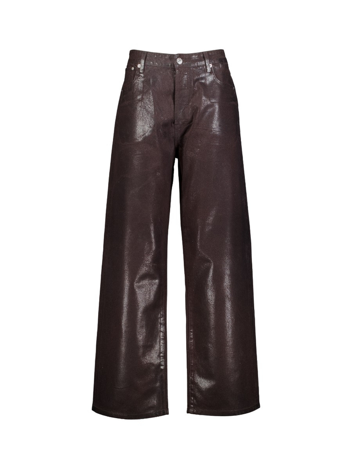 Bruine relaxed & loose jeans met glans Paty Bellerose