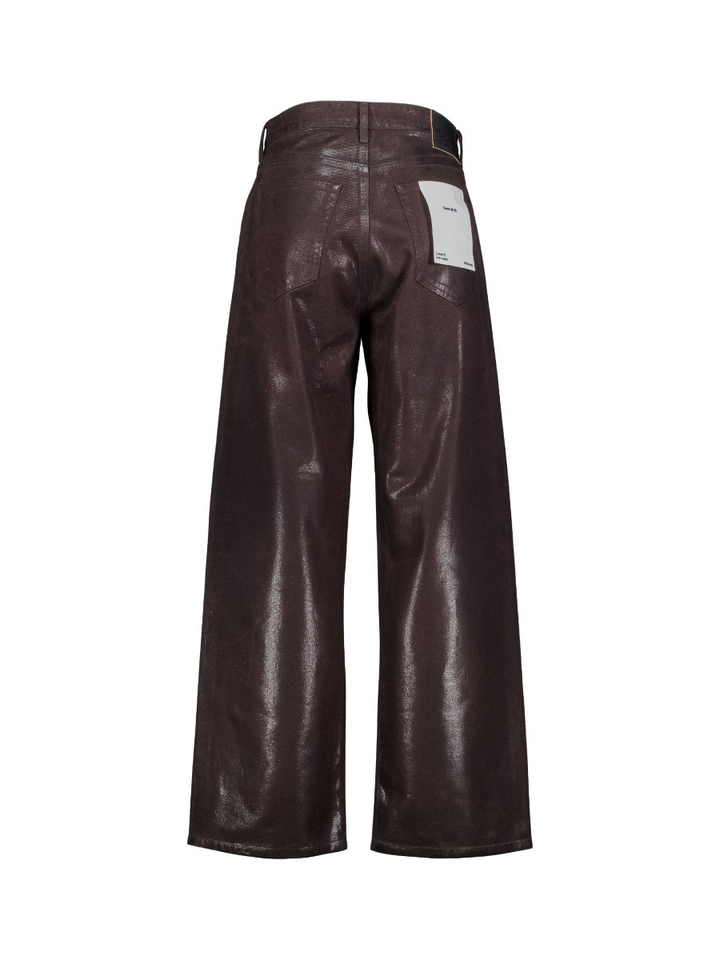 Bruine relaxed & loose jeans met glans Paty Bellerose