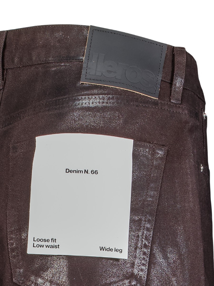 Bruine relaxed & loose jeans met glans Paty Bellerose