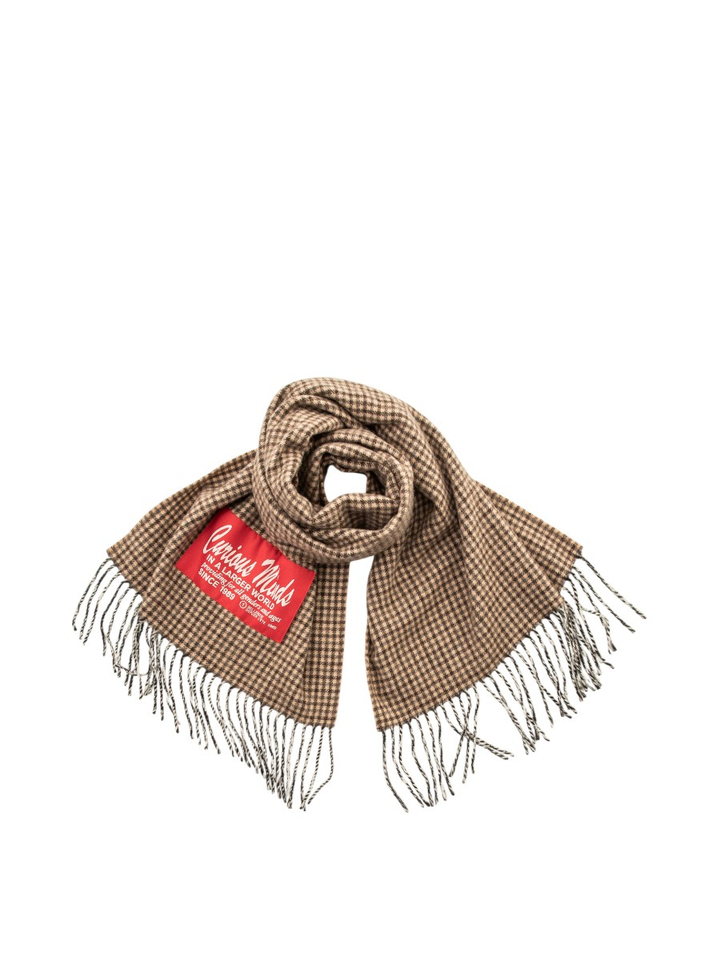 Beige wollen sjaal in ruit motief Bellerose
