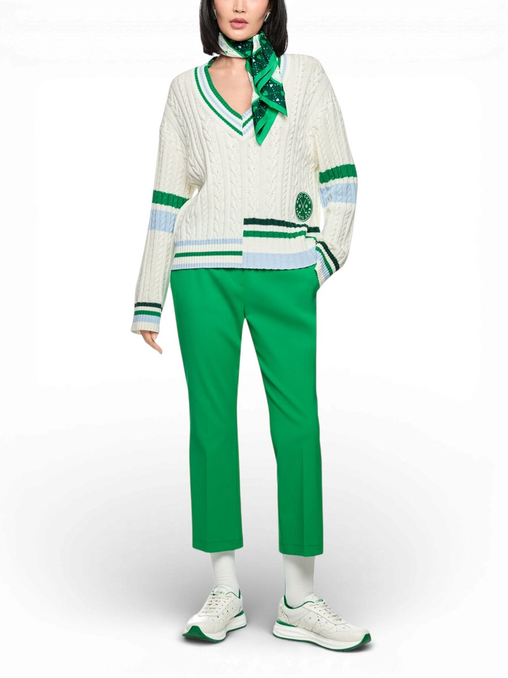 Gestreepte trui met V-hals Marccain Sport 