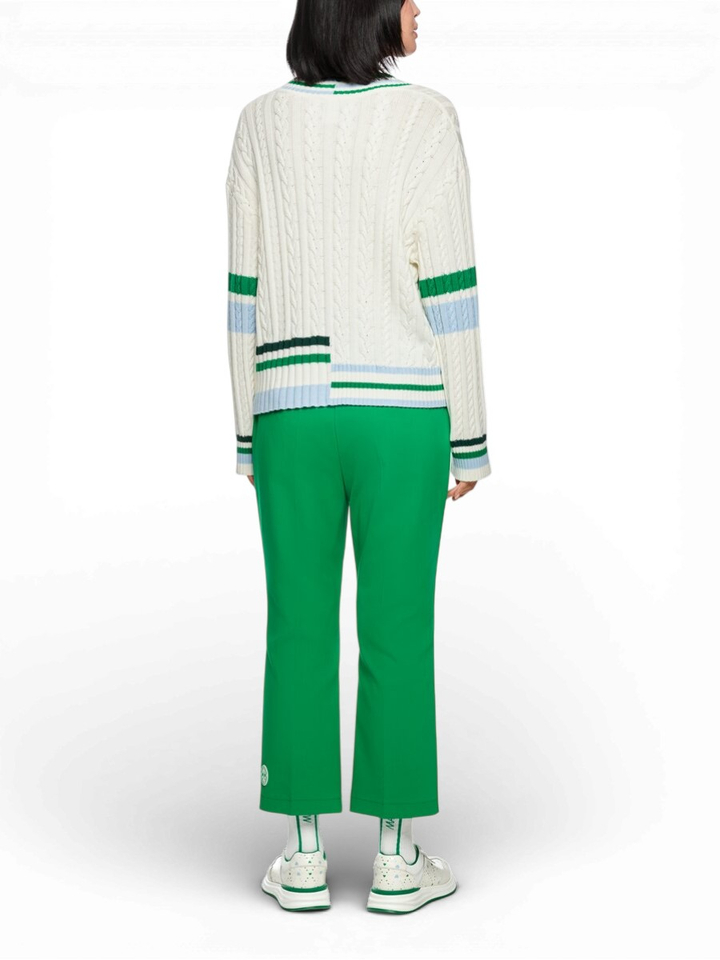 Gestreepte trui met V-hals Marccain Sport 
