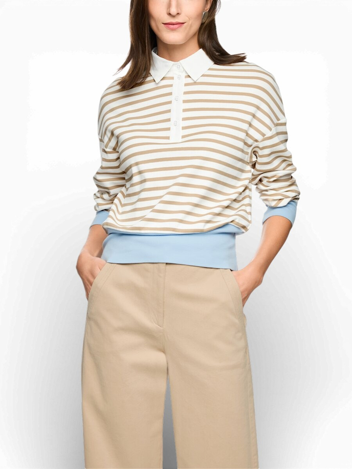 Gestreepte polo met lange mouw Marccain Sport