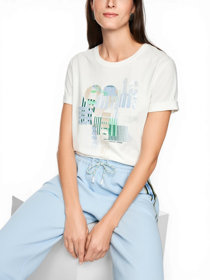 Beige t-shirt met print Marccain Sport
