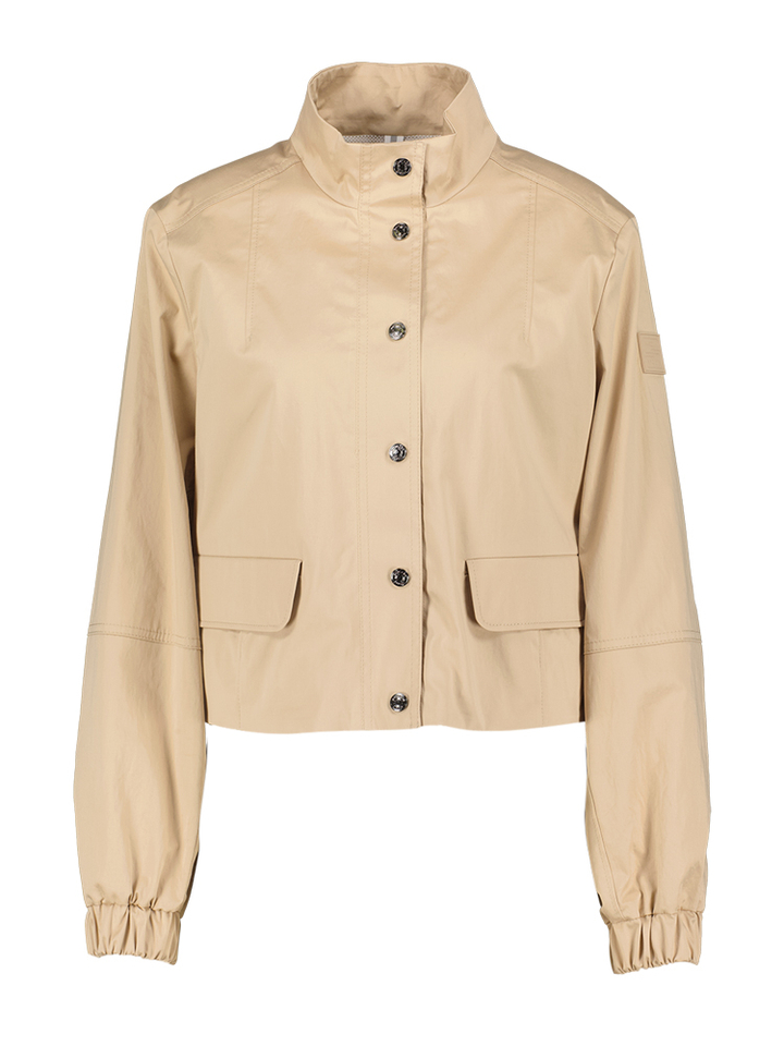 Beige dunne korte vest met drukknopen