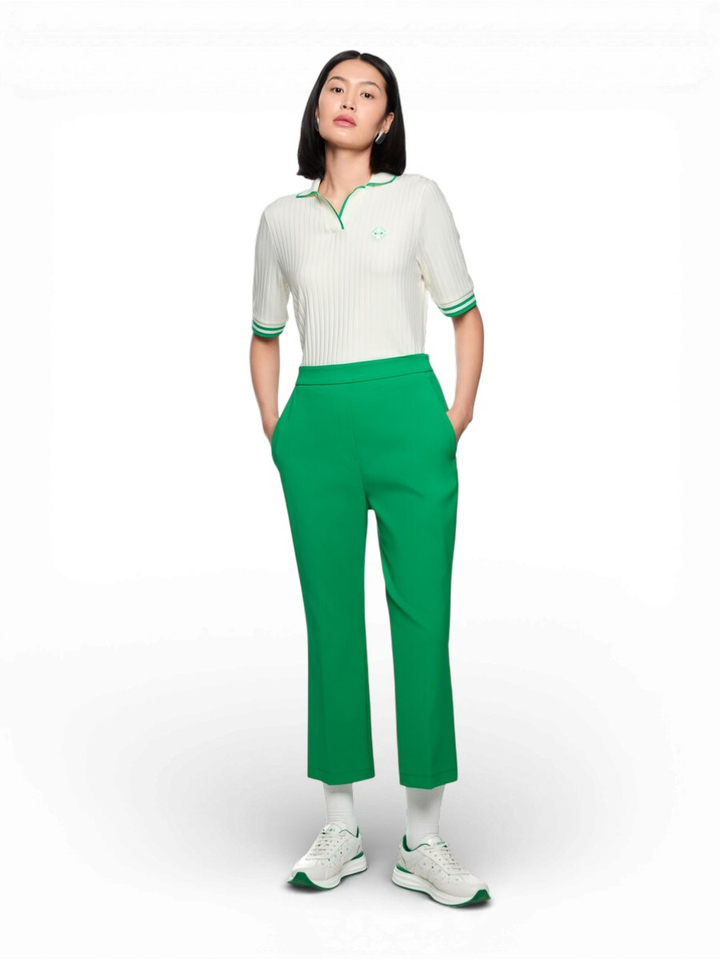 Groene broek met rits aan de zijkant Marccain Sport