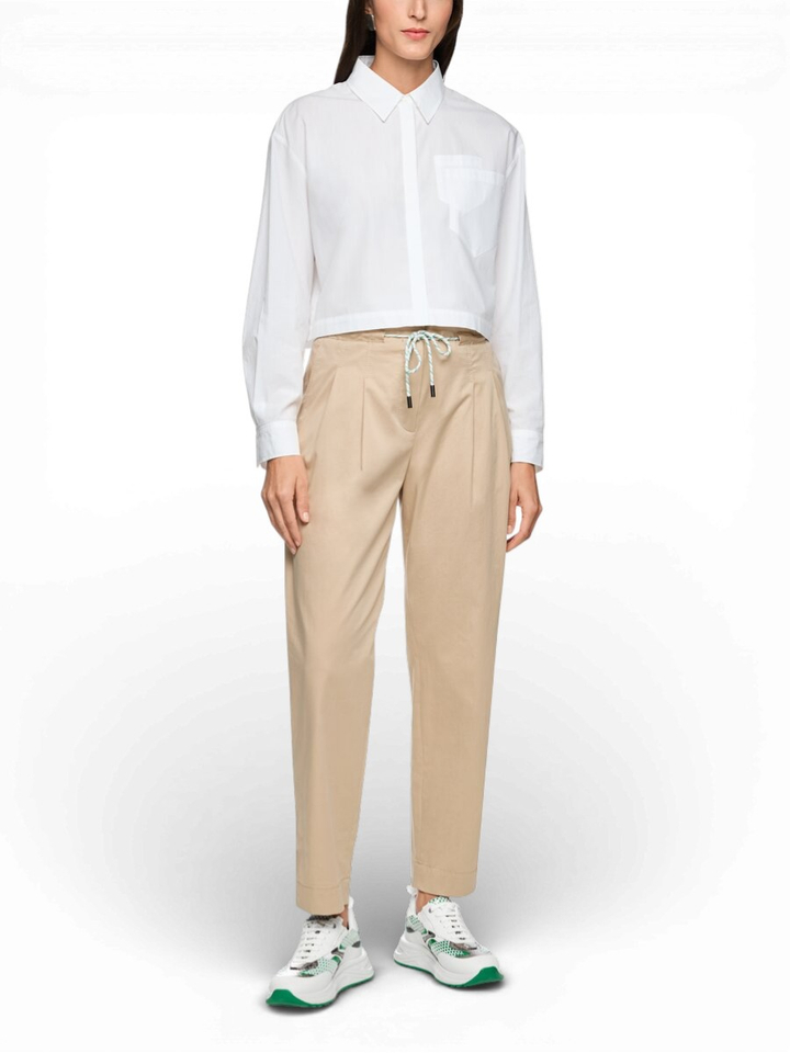 Beige broek met hoge taille Marccain Sport 