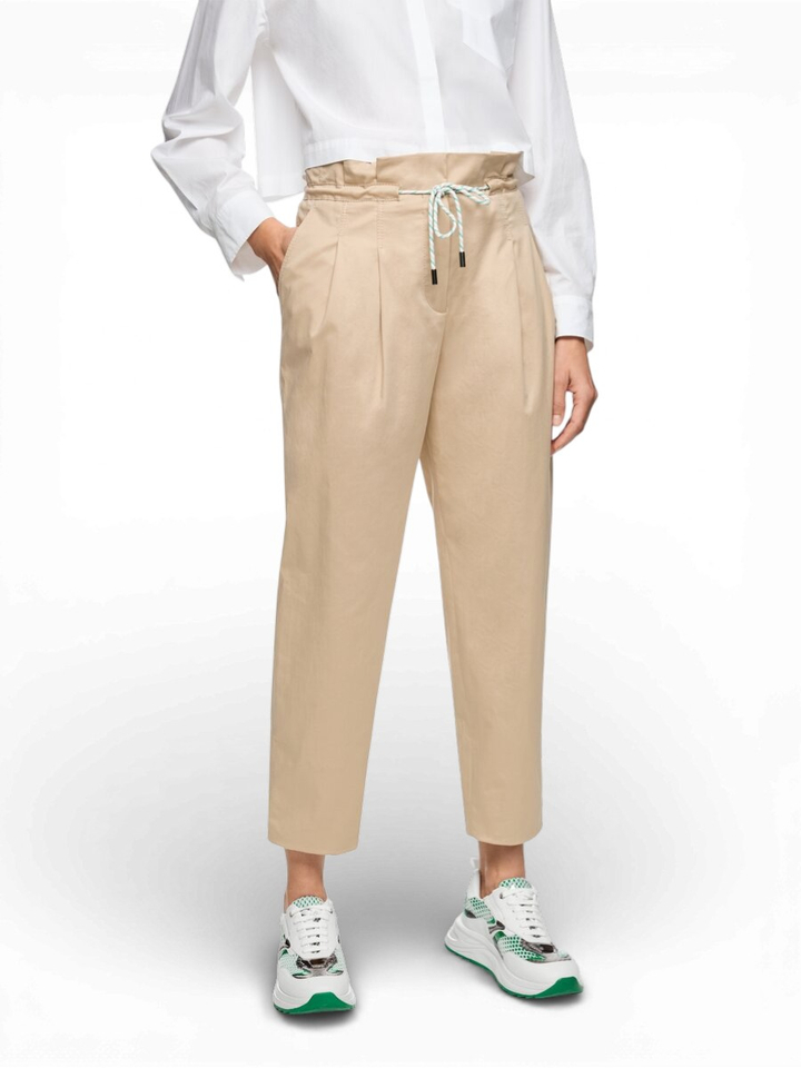 Beige broek met hoge taille Marccain Sport 