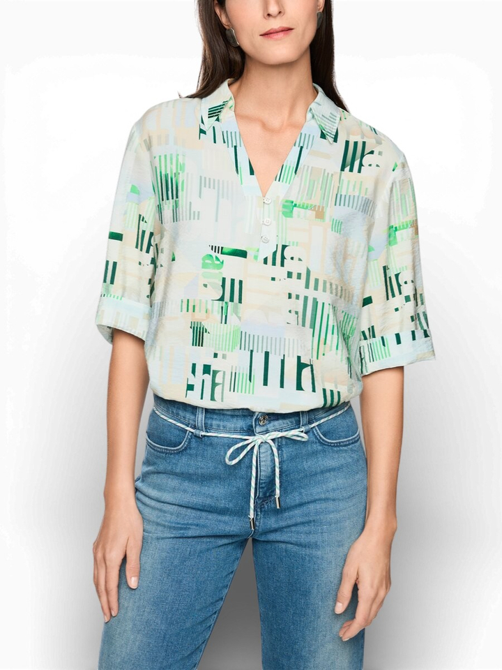Multi-color blouse met V-hals Marccain Sport