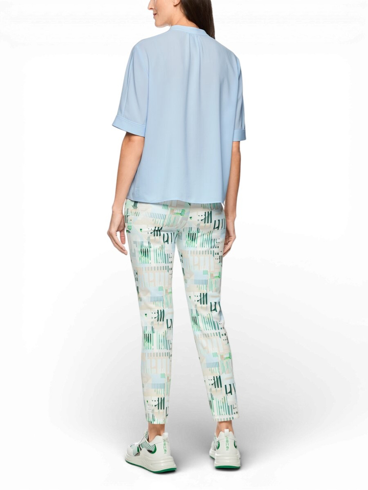 Lichtblauwe blouse met korte mouw Marccain Sport