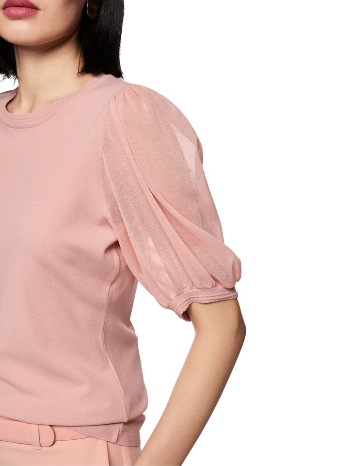 Roze t-shirt met pofmouw Marccain