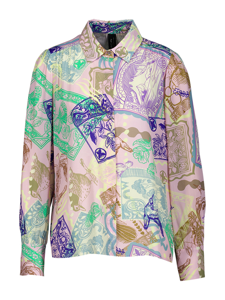 Roze blouse met print Marccain coll