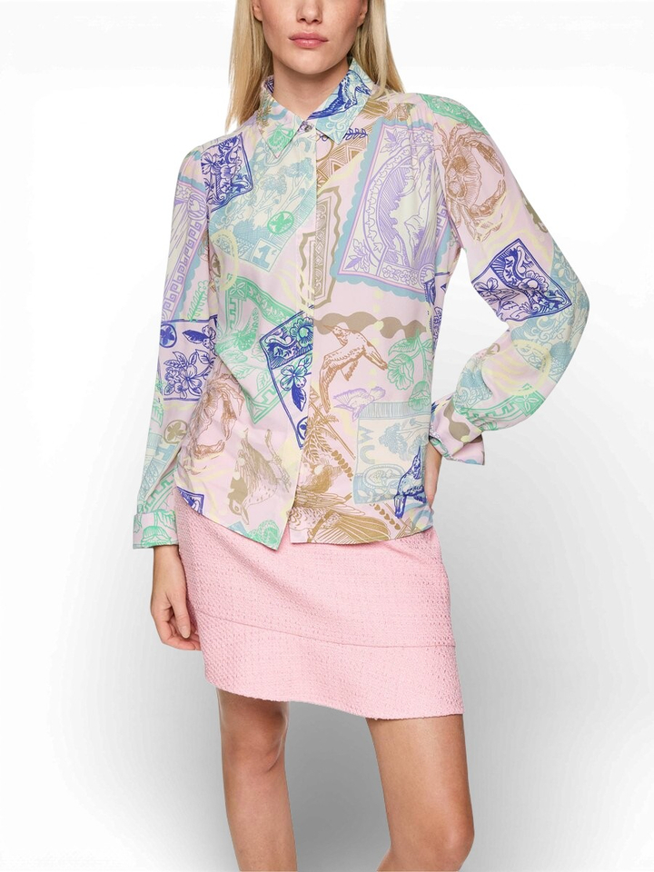 Roze blouse met print Marccain coll