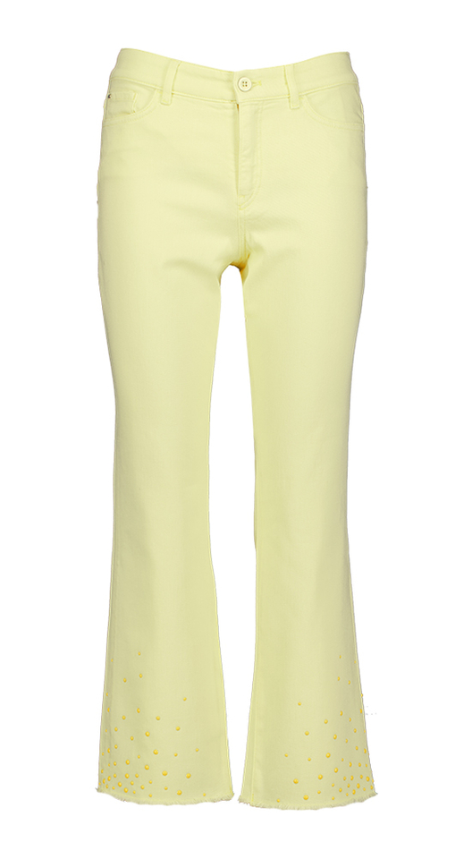 Gele broek met detail onderaan Marc Cain