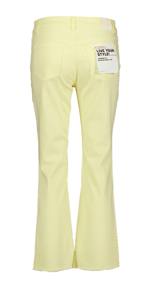 Gele broek met detail onderaan Marc Cain