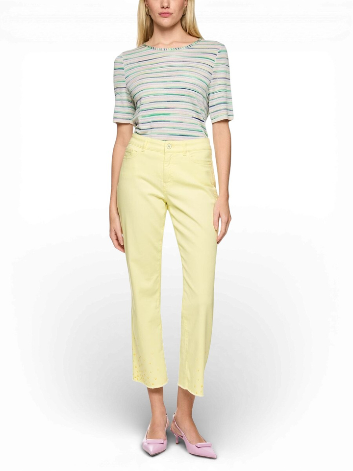 Gele broek met detail onderaan Marc Cain