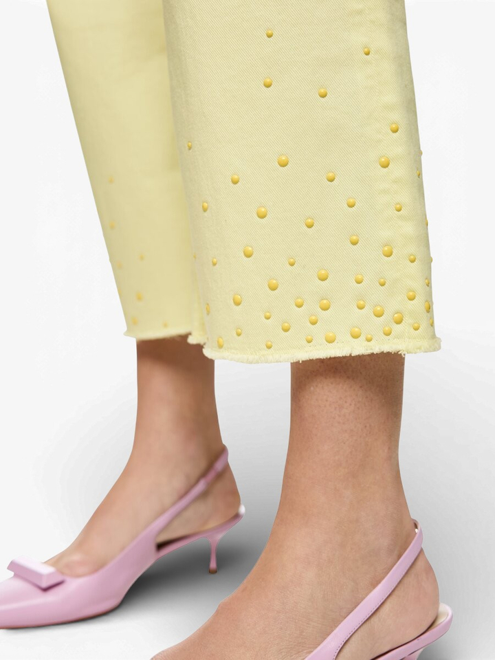 Gele broek met detail onderaan Marc Cain