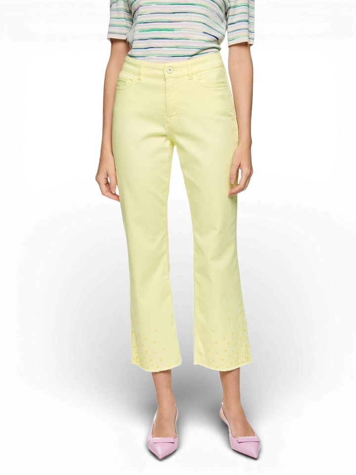 Gele broek met detail onderaan Marc Cain