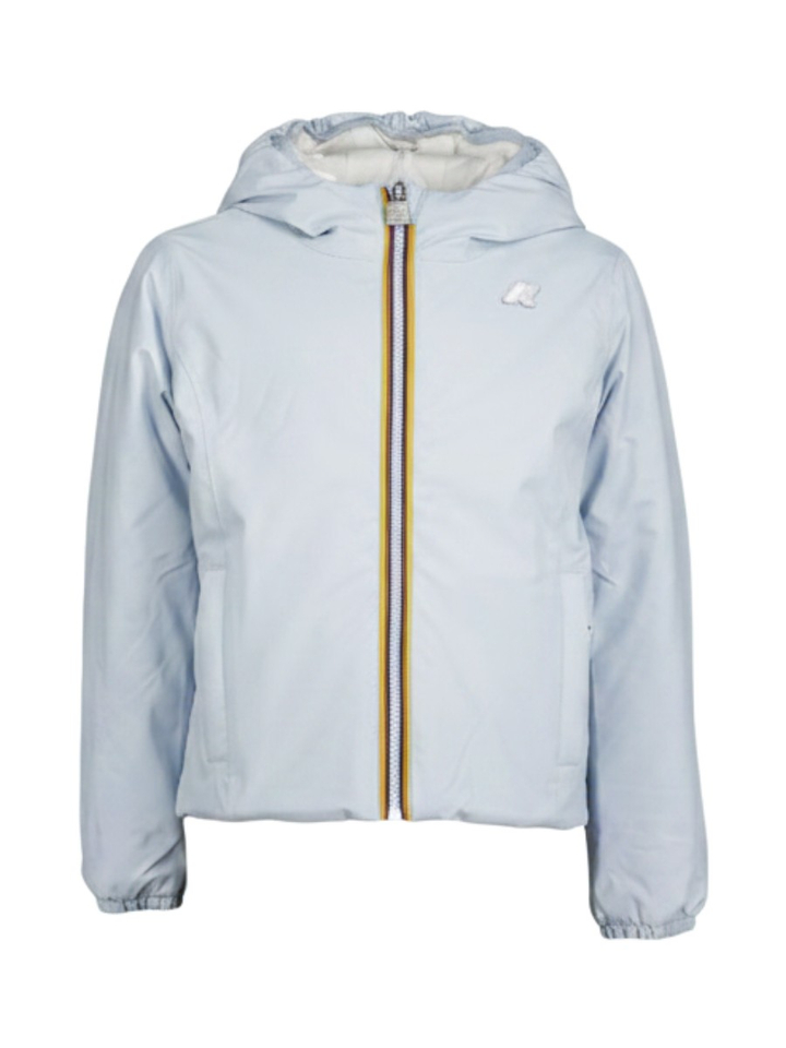 Licht blauwe jas met kap Kway