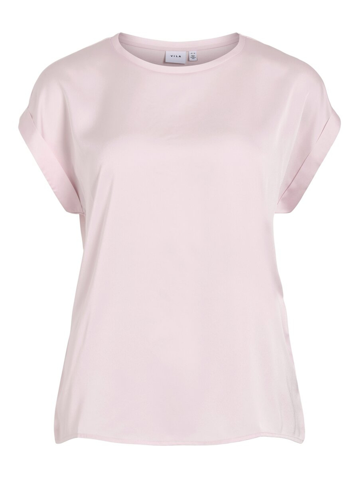 Roze t-shirt met ronde hals Vielette Vila