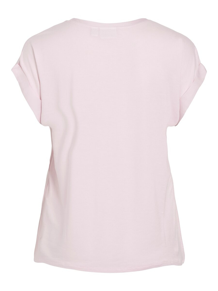 Roze t-shirt met ronde hals Vielette Vila