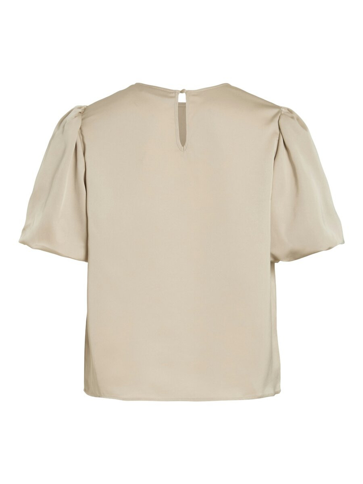Beige glanzende bloes Viellette Vila