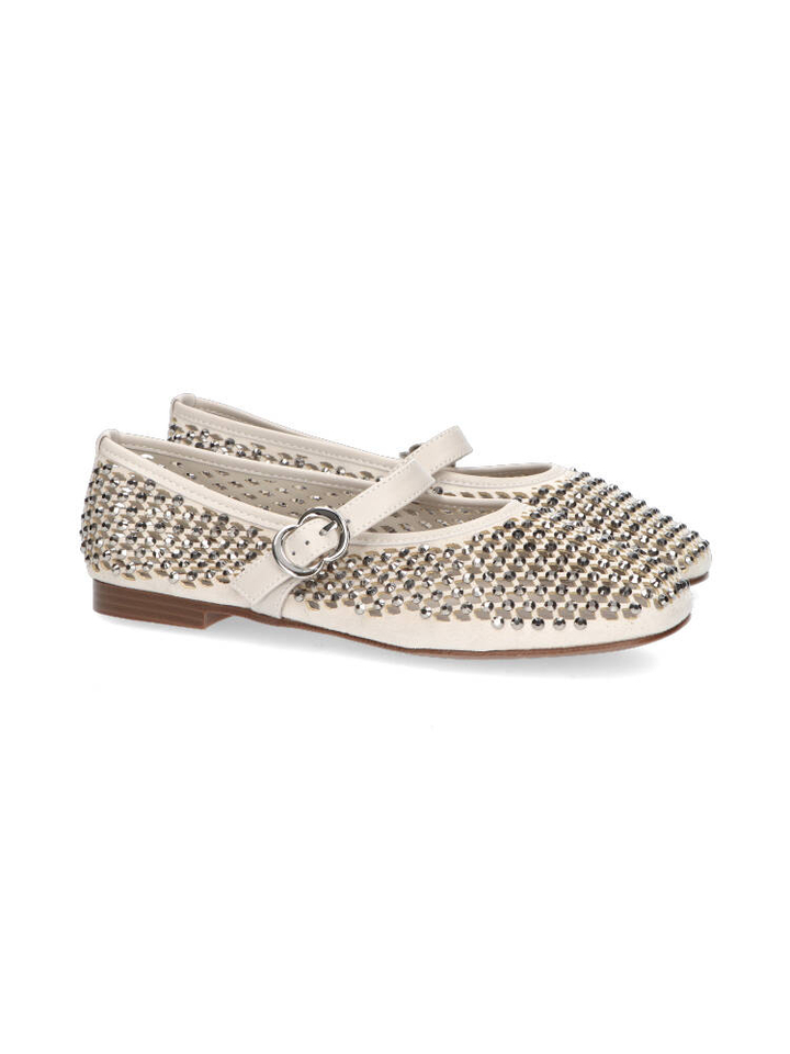 Zilver ballerina's met studs Renatta 