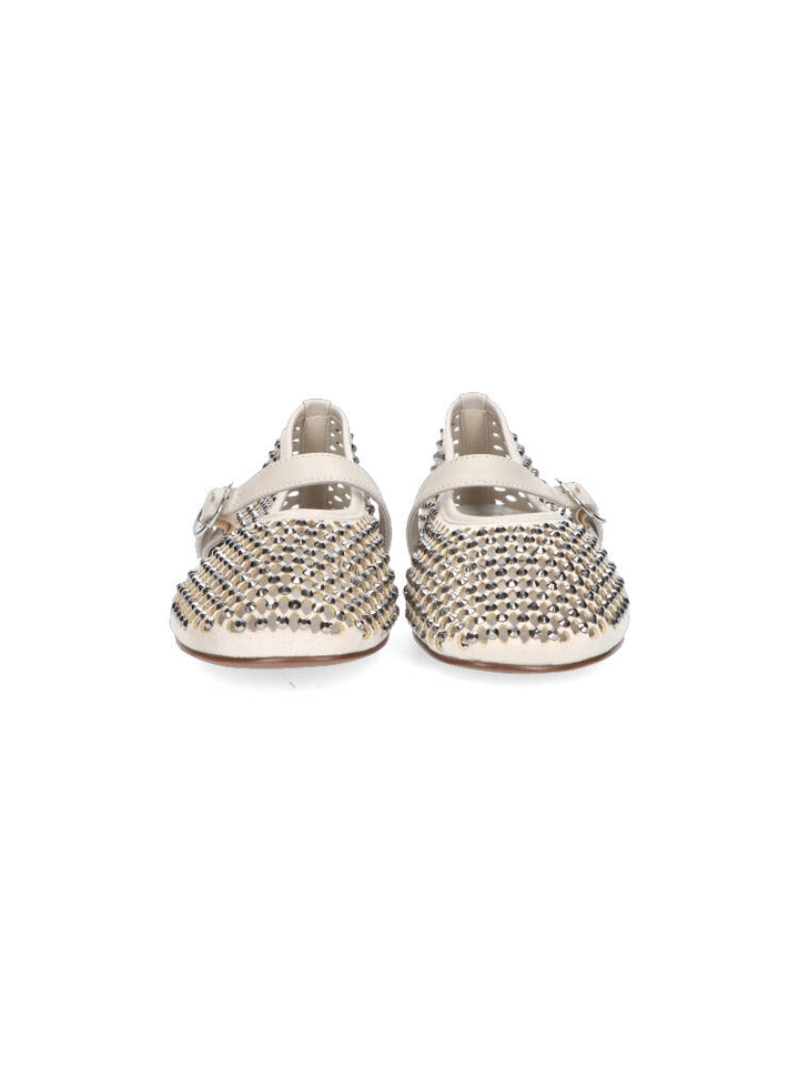 Zilver ballerina's met studs Renatta 