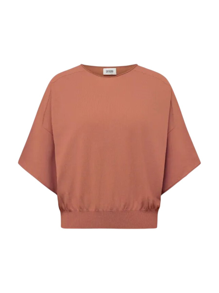 Lichtroestkleurige casual gebreide t-shirt Dilary Drykorn 
