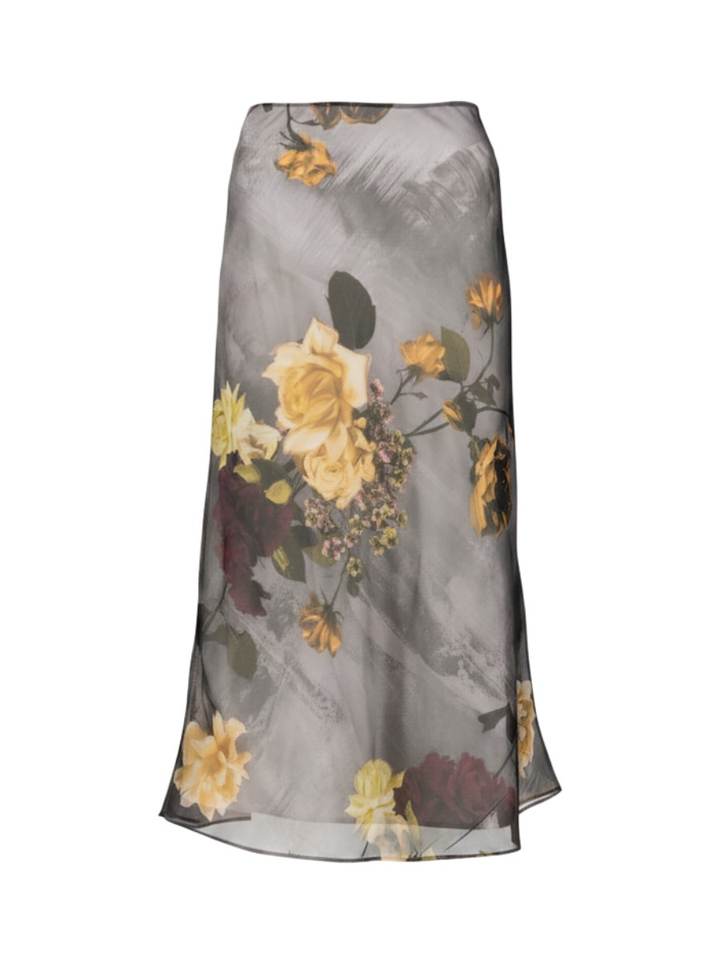 Grijze rok met bloemenprint Ancela Ted Baker