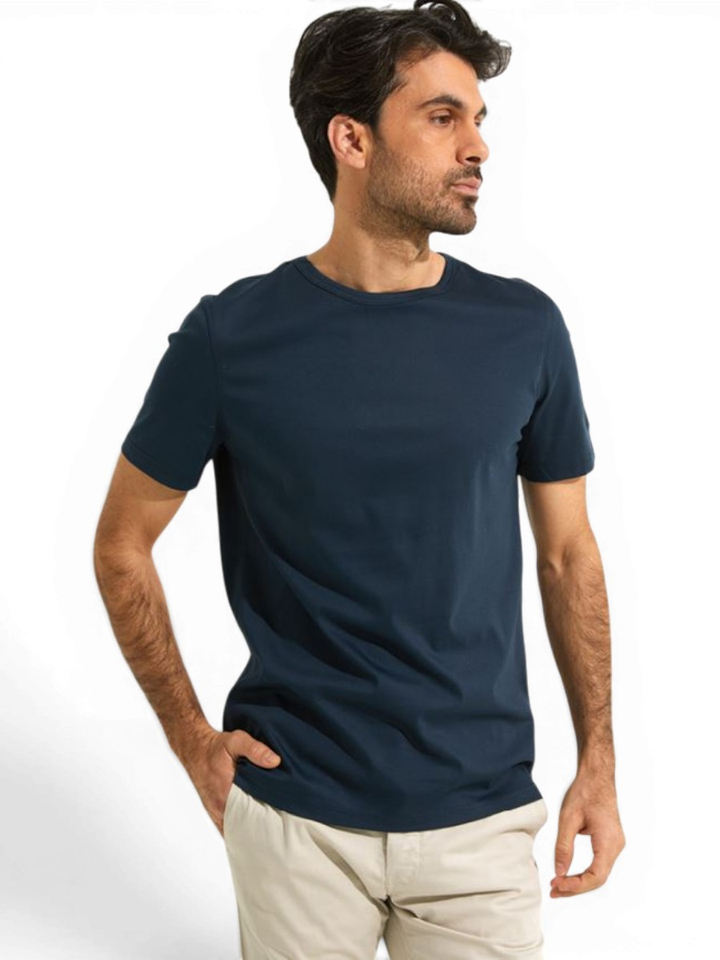 Blauwe t-shirt met ronde hals Mos Mosh