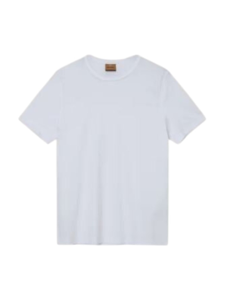 Witte t-shirt met logo op de arm Mos Mosh