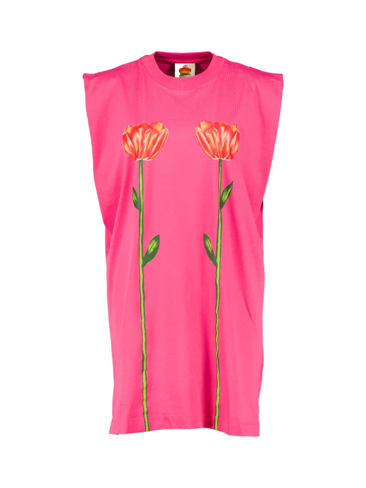 Roze oversized T-shirt jurk met bloemenprint Farm Rio 