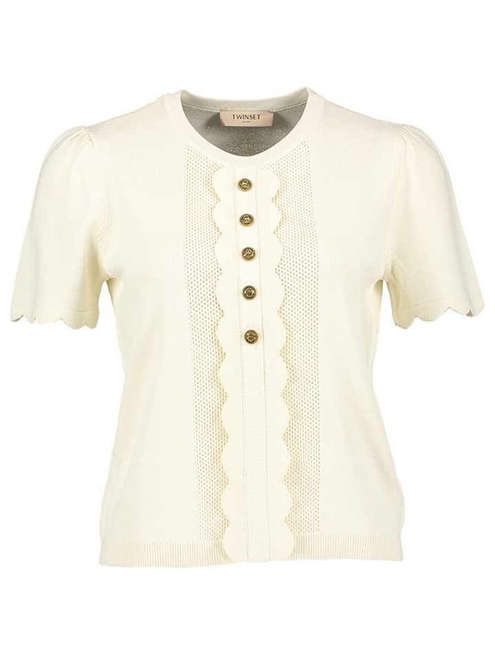 Beige top met knoopdetail Twinset Milano