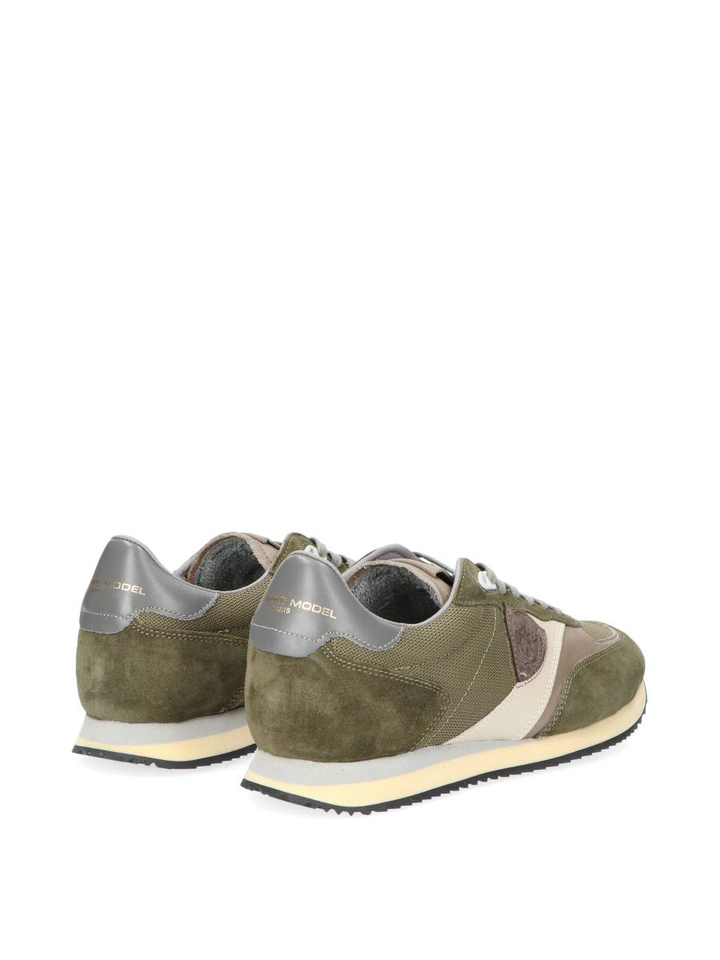 Kaki kleurige lage sneakers Philippe Model