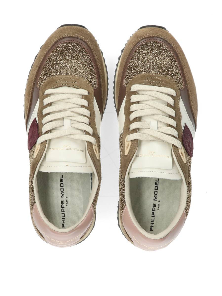 Brons kleurige lage sneakers Philippe Model