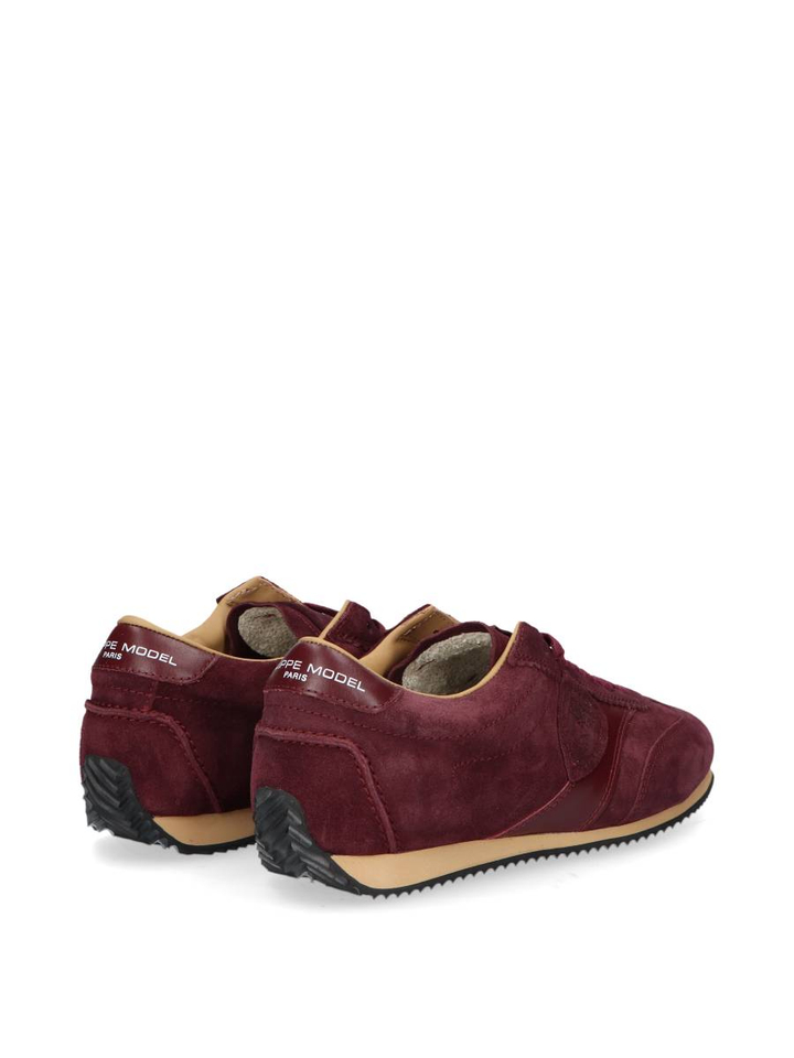 Bordeaux kleurige lage sneakers  Philippe Model 