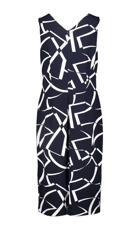 Blauw kleed met print en riem detail Joseph Ribkoff