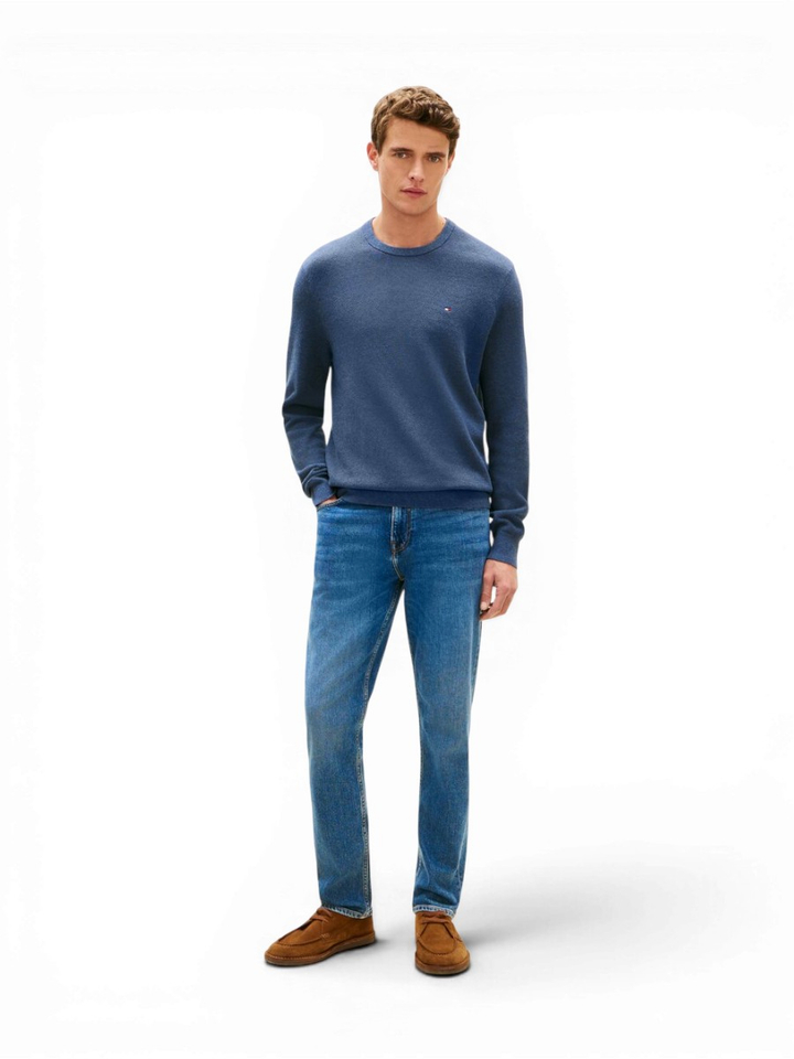 Blauwe casual trui met ronde hals Tommy