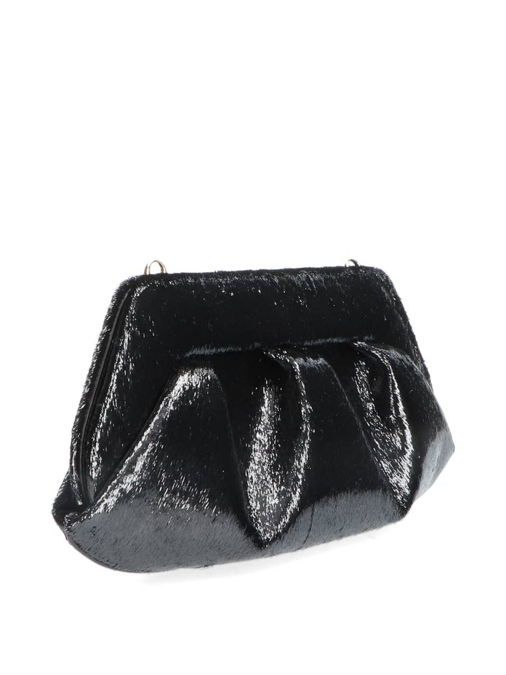 Jet black handtas Bios baguette soft lur Themoire 