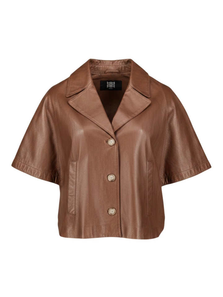 Bruine vest in lederlook Riani