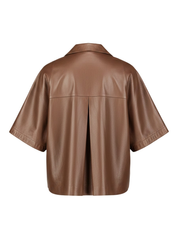 Bruine vest in lederlook Riani