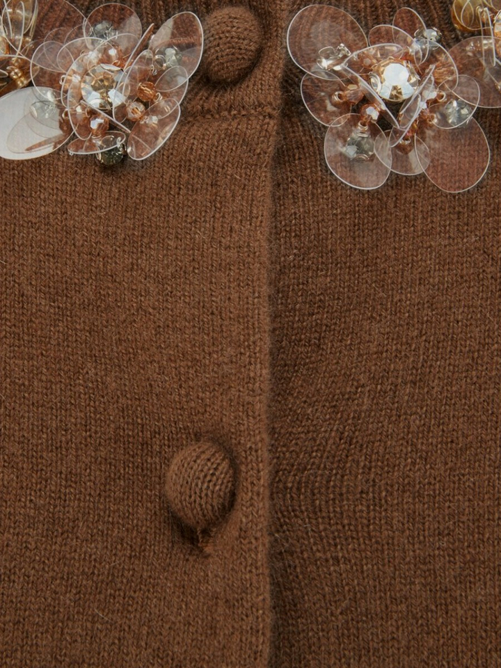 Lichtbruine gilet met korte mouwen en detail aan de hals Riani