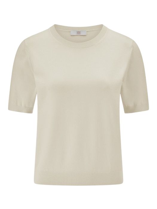 Ecru fijne pull met korte mouwen Riani