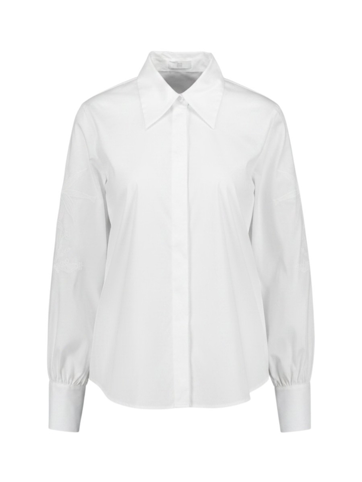 Witte blouse met bloemedetail aan de mouwen Riani